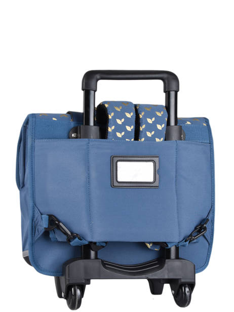 Cartable à Roulettes Enfant 2 Compartiments Cameleon Bleu vintage fantasy CR38 vue secondaire 7