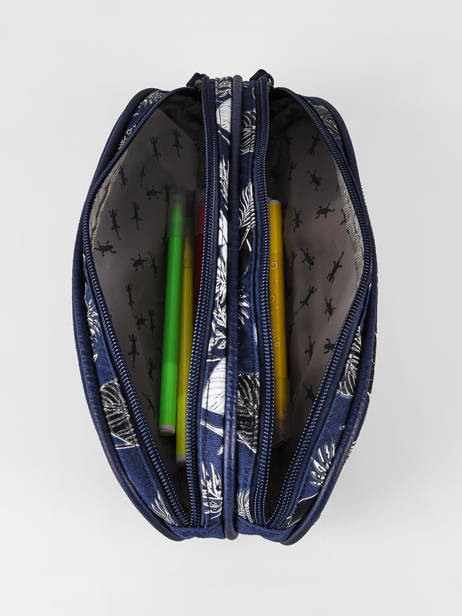 Pencil Case For Boy 2 Compartments Cameleon Blue vintage urban VIB-TROU other view 1