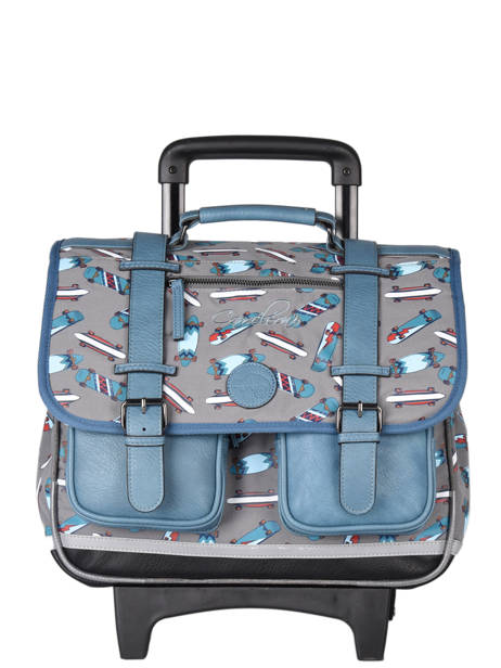 Cartable à Roulettes Enfant 2 Compartiments Cameleon Bleu vintage urban CR38