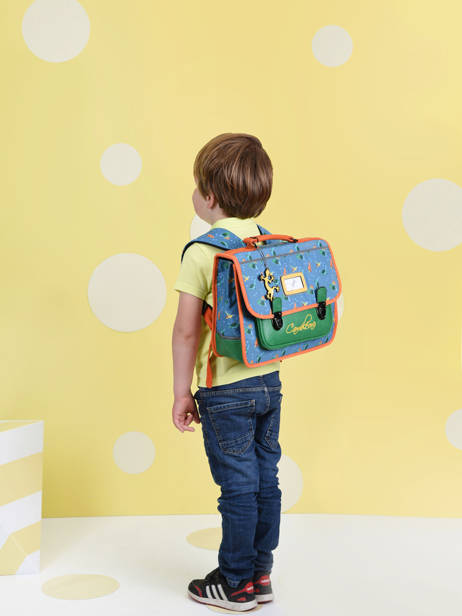Satchel For Kids 1 Compartment Cameleon Blue retro CA32 other view 1