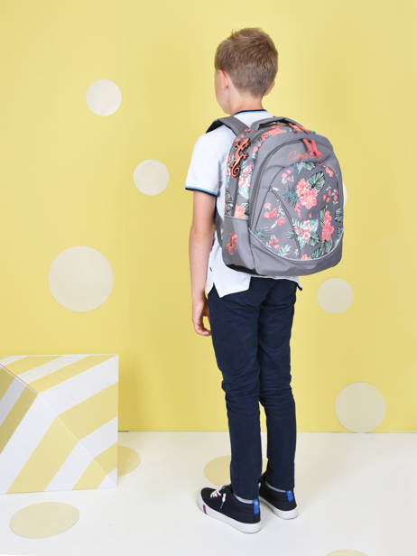 Backpack For Kids 2 Compartments Cameleon Gray actual SD43 other view 3