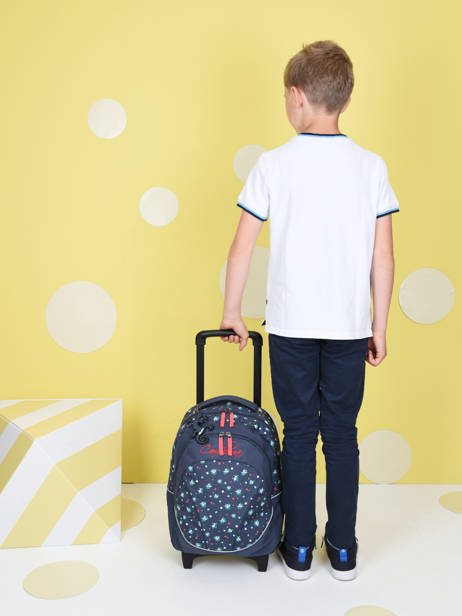 Sac à Dos à Roulettes Enfant 2 Compartiments Cameleon Bleu actual SR43 vue secondaire 2