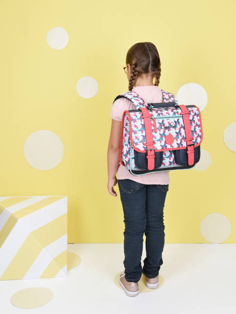 Satchel For Girls 2 Compartments Cameleon Multicolor vintage fantasy CA35 other view 2