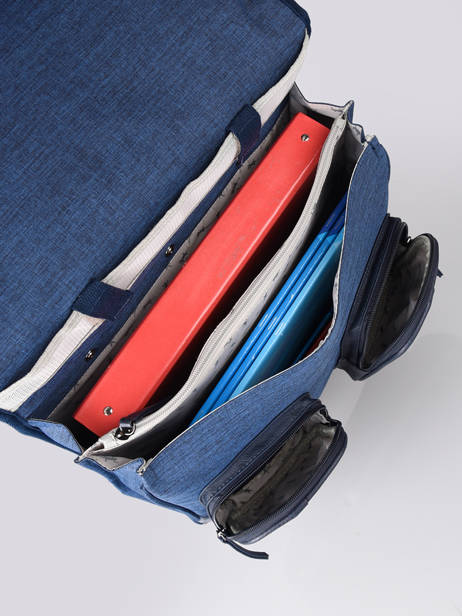 Cartable à Roulettes 3 Compartiments Cameleon Bleu vintage color CR38 vue secondaire 6