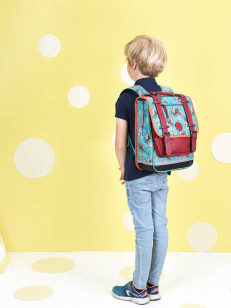 Sac à Dos Enfant 2 Compartiments Cameleon Bleu vintage fantasy SD38 vue secondaire 2