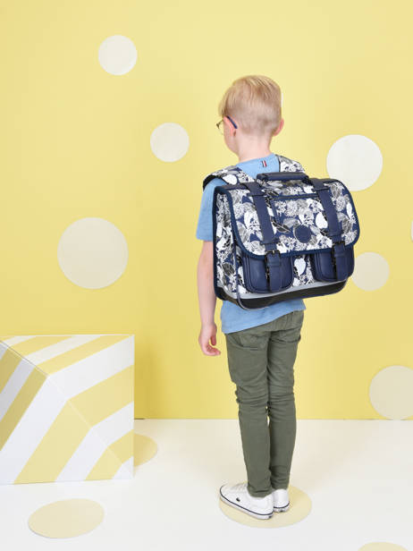 Satchel For Boys 2 Compartments Cameleon Blue vintage urban CA35 other view 2