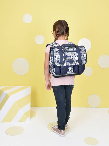 Satchel For Boys 2 Compartments Cameleon Blue vintage urban CA35 other view 3