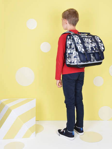 Cartable Enfant 3 Compartiments Cameleon Bleu vintage urban CA41 vue secondaire 1