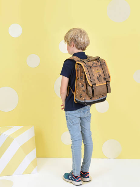Backpack For Boys 2 Compartments Cameleon Brown vintage urban SD38 other view 3