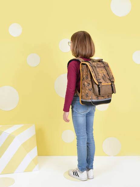 Backpack For Boys 2 Compartments Cameleon Brown vintage urban SD38 other view 4