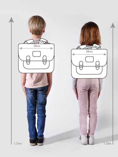 Boekentas Kind 2 Compartimenten Cameleon Grijs actual CA38