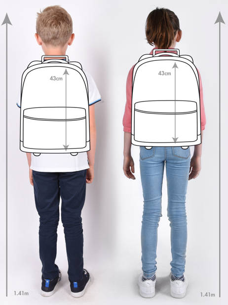 Sac à Dos à Roulettes Enfant 2 Compartiments Cameleon Bleu actual SR43 vue secondaire 3