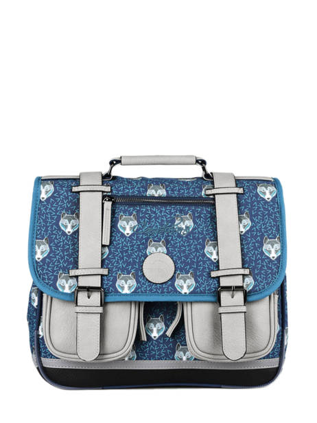 Cartable 2 Compartiments Cameleon Bleu vintage urban PBVBCA35 vue secondaire 1