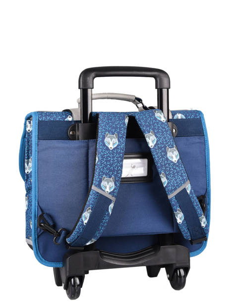 Wheeled Schoolbag 2 Compartments Cameleon Blue vintage urban PBVBCR38 other view 8