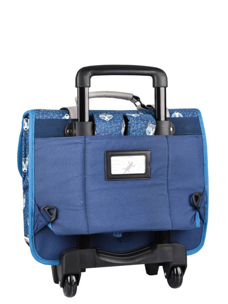 Wheeled Schoolbag 2 Compartments Cameleon Blue vintage urban PBVBCR38 other view 9