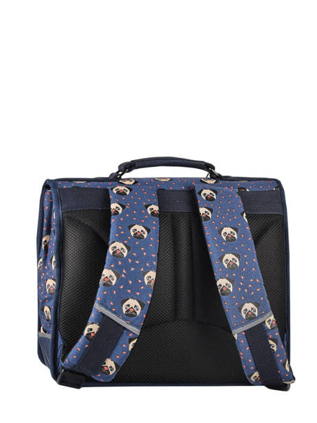 Cartable 2 Compartiments Cameleon Bleu retro PBRECA35 vue secondaire 7