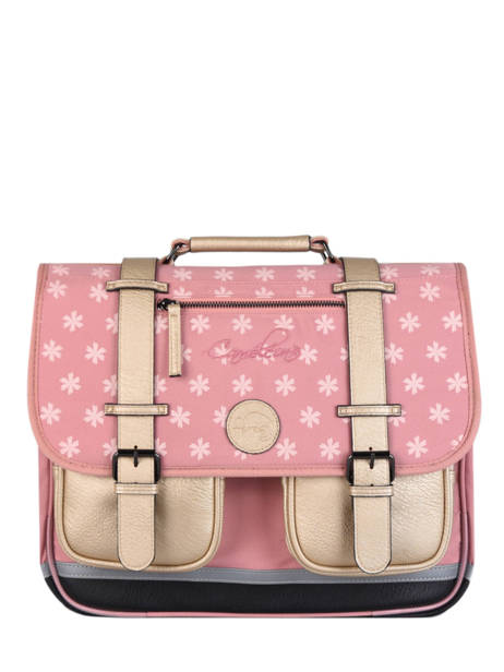 Wheeled Schoolbag For Girls 2 Compartments Cameleon Pink vintage fantasy PBVGCA38 other view 1