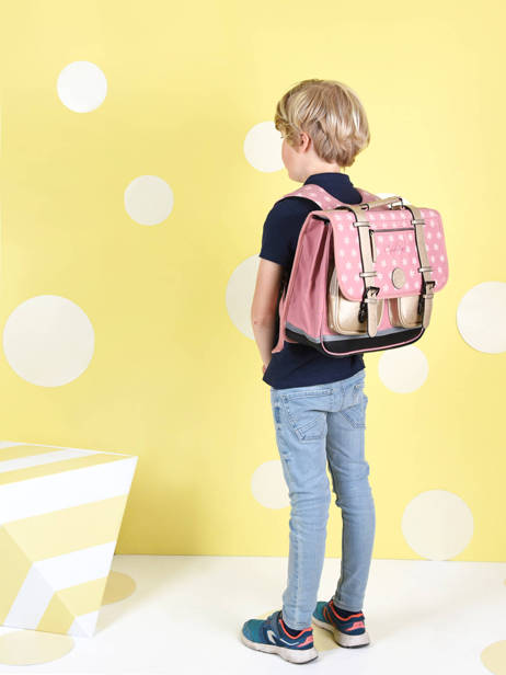 Wheeled Schoolbag For Girls 2 Compartments Cameleon Pink vintage fantasy PBVGCA38 other view 7