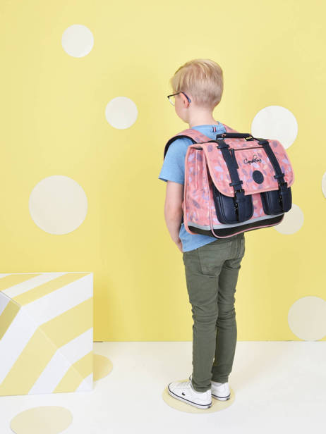Wheeled Schoolbag For Girls 2 Compartments Cameleon Pink vintage fantasy PBVGCA35 other view 3