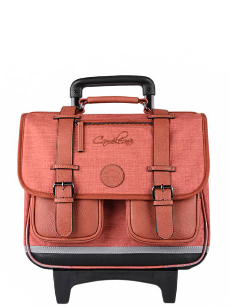 Wheeled Schoolbag 3 Compartments Cameleon Pink vintage color PBVCCR38