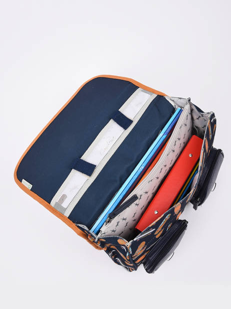 Cartable Garçon 2 Compartiments Cameleon Bleu vintage urban CA35 vue secondaire 4