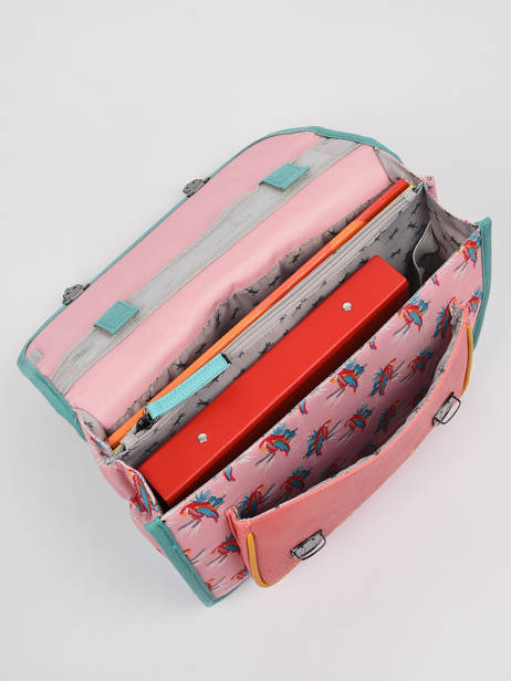 Cartable Enfant 1 Compartiment Cameleon Rose retro CA32 vue secondaire 4