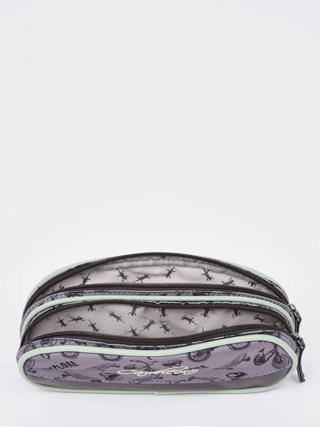 Pencil Case For Boy 2 Compartments Cameleon Gray vintage urban VIB-TROU other view 2
