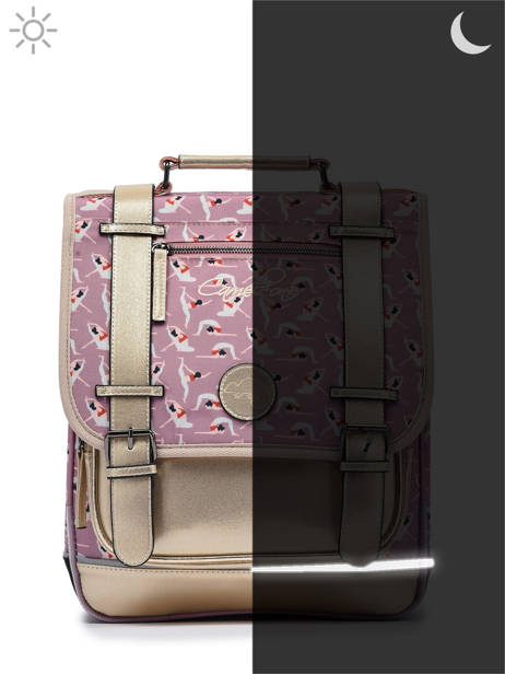Sac à Dos Enfant 2 Compartiments Cameleon Rose vintage fantasy SD38 vue secondaire 7