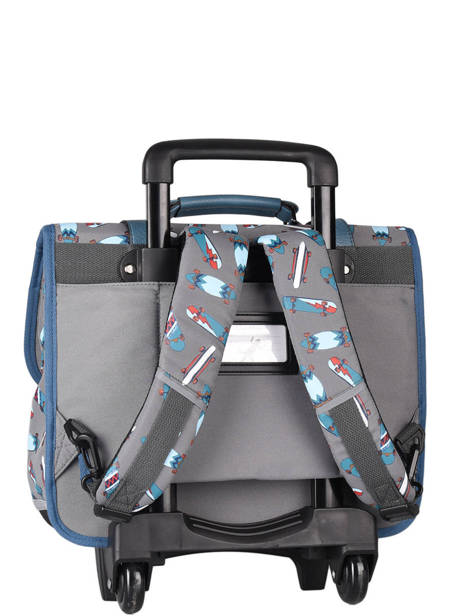 Cartable à Roulettes 2 Compartiments Cameleon Bleu vintage urban PBVBCR38 vue secondaire 7