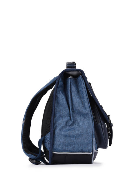 Boekentas 2 Compartimenten Cameleon Blauw vintage color CA38 ander zicht 3