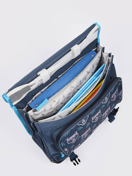 Cartable à Roulettes Enfant 3 Compartiments Cameleon Bleu actual CR41 vue secondaire 4