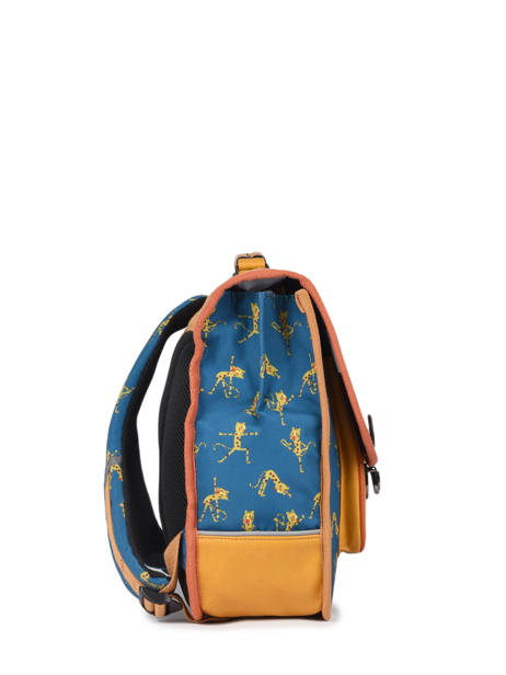 Cartable Enfant 1 Compartiment Cameleon Bleu retro CA32 vue secondaire 3