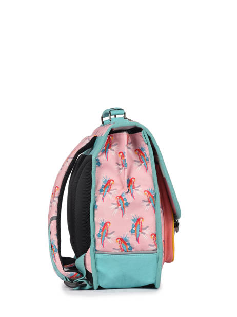 Cartable Enfant 1 Compartiment Cameleon Rose retro CA32 vue secondaire 3