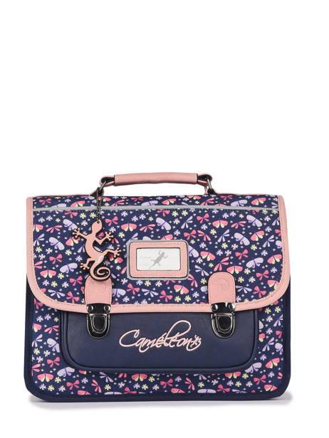 Boekentas Kind 1 Compartiment Cameleon Blauw retro CA32
