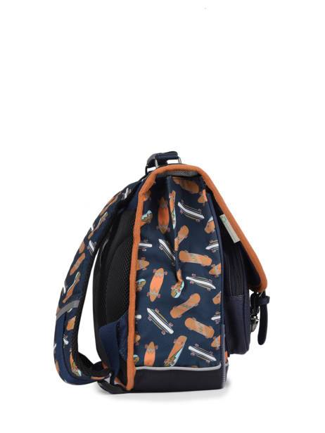Cartable Garçon 2 Compartiments Cameleon Bleu vintage urban CA35 vue secondaire 3