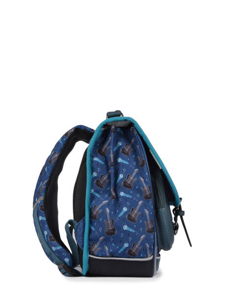 Cartable Enfant 2 Compartiments Cameleon Bleu vintage urban CA38 vue secondaire 3