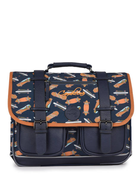 Boekentas Jongen 2 Compartimenten Cameleon Blauw vintage urban CA38