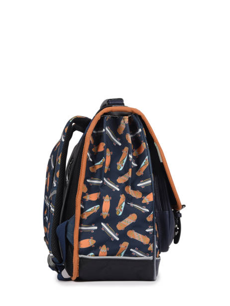Boekentas Jongen 3 Compartimenten Cameleon Blauw vintage urban CA41 ander zicht 3