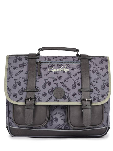 Boekentas Jongen 3 Compartimenten Cameleon Grijs vintage urban CA41