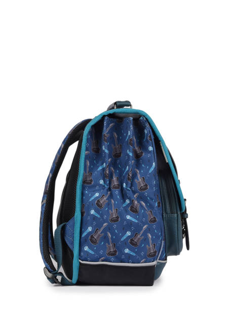 Cartable Enfant 3 Compartiments Cameleon Bleu vintage urban CA41 vue secondaire 3