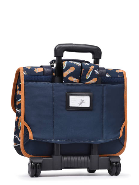 Wheeled Schoolbag For Boys 2 Compartments Cameleon Blue vintage urban CR38 other view 6