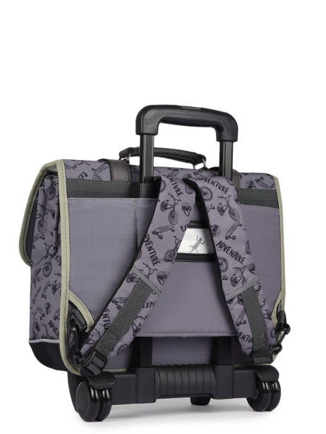 Cartable à Roulettes Enfant 2 Compartiments Cameleon Gris vintage urban CR38 vue secondaire 5