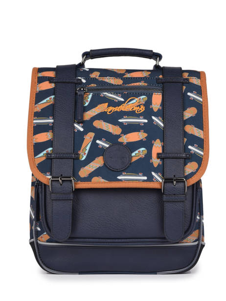 Sac  Dos Enfant 2 Compartiments Cameleon Bleu vintage urban SD38