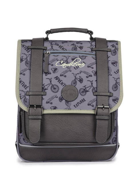 Rugzak Jongen 2 Compartimenten Cameleon Grijs vintage urban SD38
