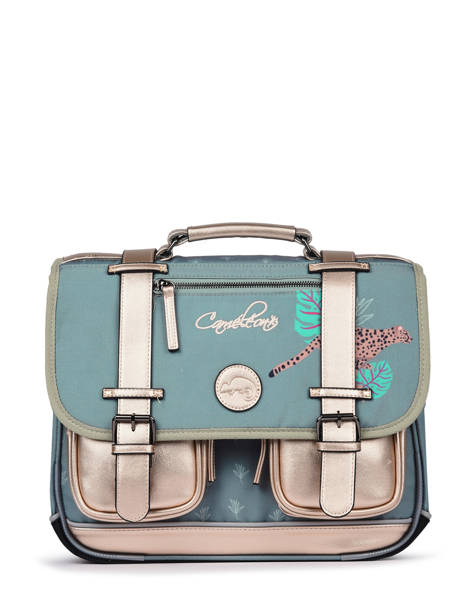Cartable Enfant 2 Compartiments Cameleon Vert vintage fantasy CA35