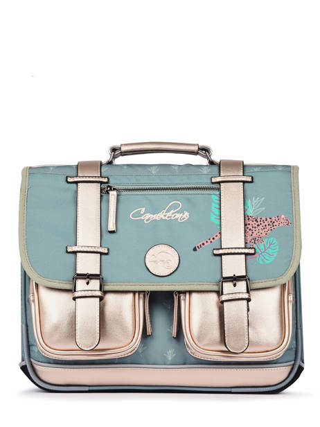 Cartable Enfant 2 Compartiments Cameleon Vert vintage fantasy CA38