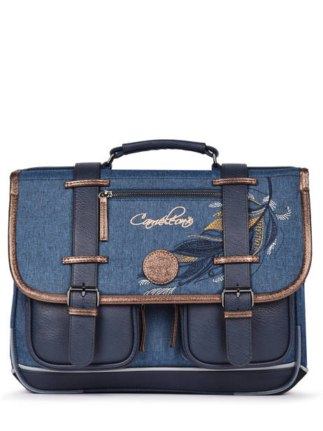 Cartable Enfant 2 Compartiments Cameleon Bleu vintage fantasy CA38