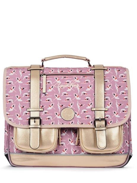 Boekentas Meisje 3 Compartimenten Cameleon Roze vintage fantasy CA41
