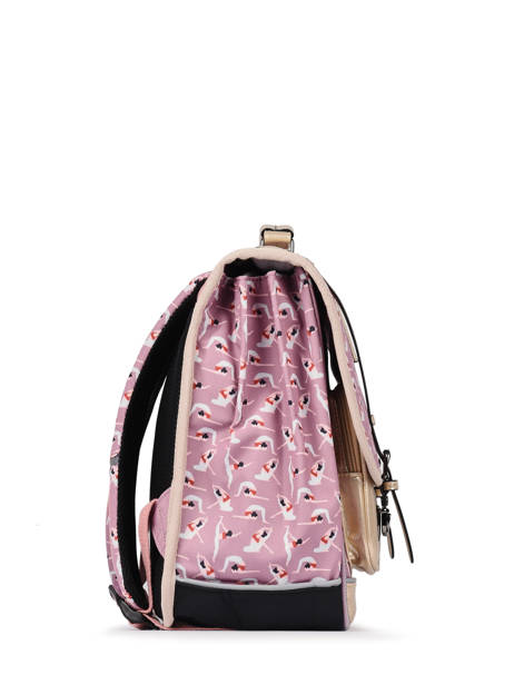 Satchel For Girls 3 Compartments Cameleon Pink vintage fantasy CA41 other view 3