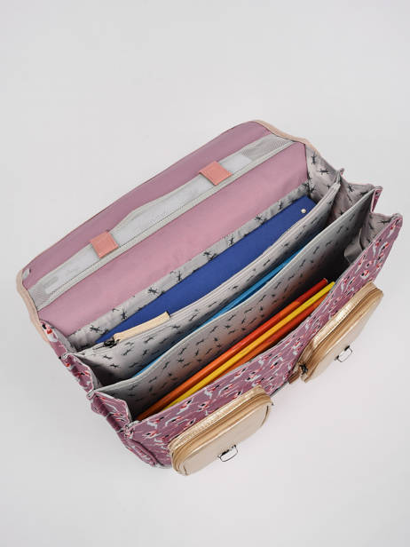 Satchel For Girls 3 Compartments Cameleon Pink vintage fantasy CA41 other view 4